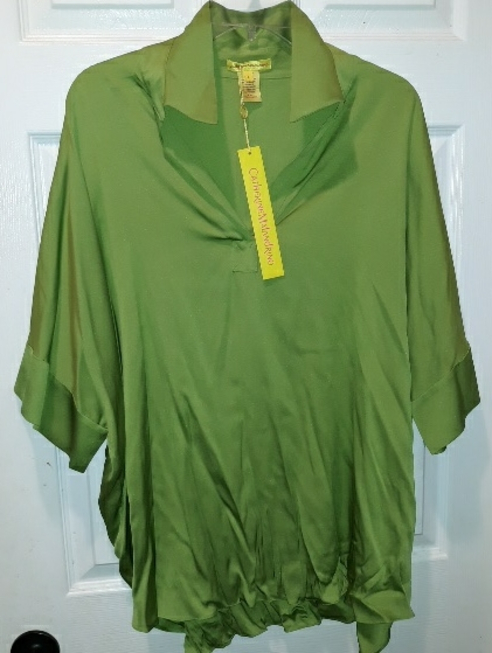 CATHERINE MALANDRINO "Colette" Silk Top 94% Silk-33YTW152-Oas Oasis